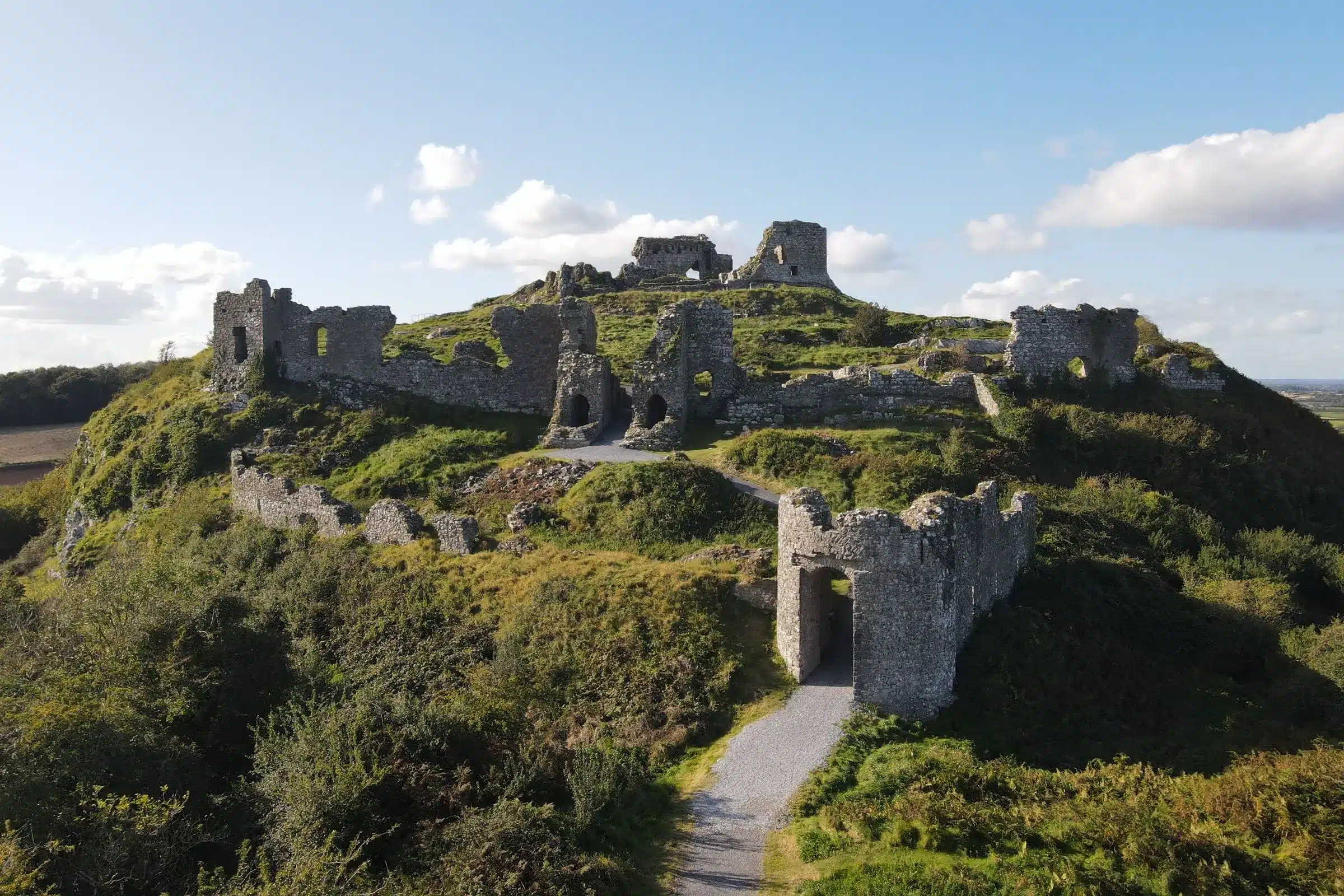 12th-century Rock of Dunamase in County Laois, offering stunning views and rich history.